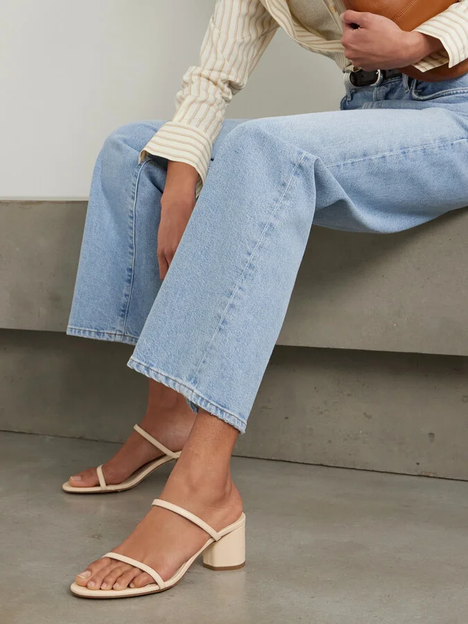 Aeyde - Annika Leather Mules - Cream - Image 2