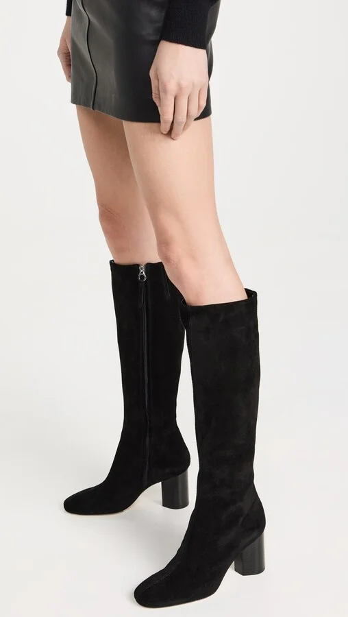 AEYDE Ariana Cow Suede Leather Black Boots - Image 3