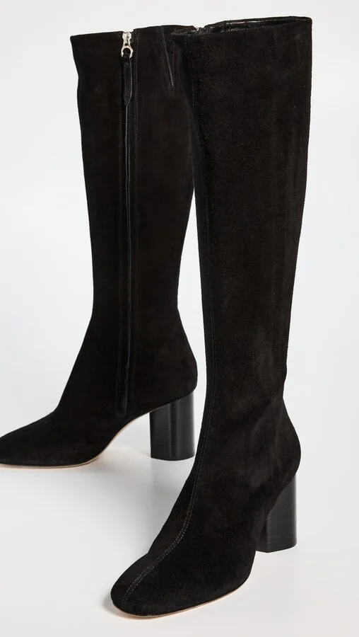 AEYDE Ariana Cow Suede Leather Black Boots - Image 5