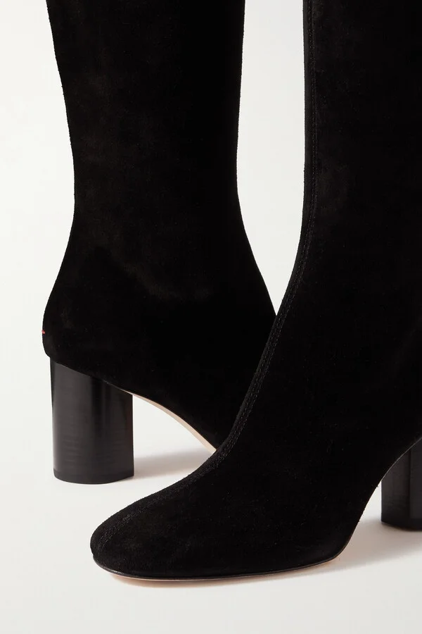 Aeyde - Ariana Suede Knee Boots - Black - Image 4