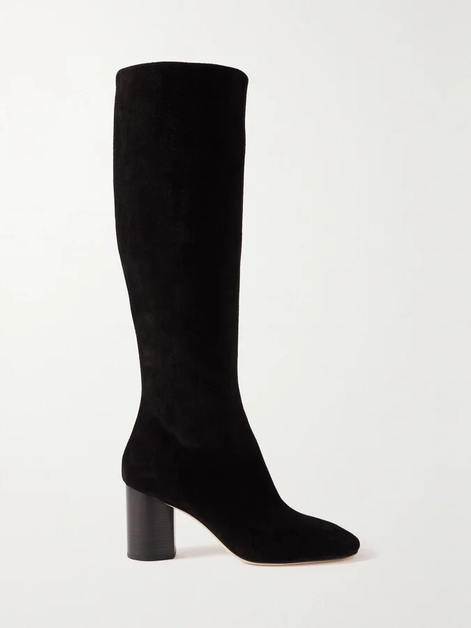 Aeyde - Ariana Suede Knee Boots - Black