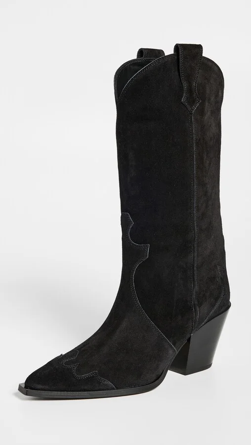 AEYDE Ariel Cow Suede Leather Black Boots - Image 2
