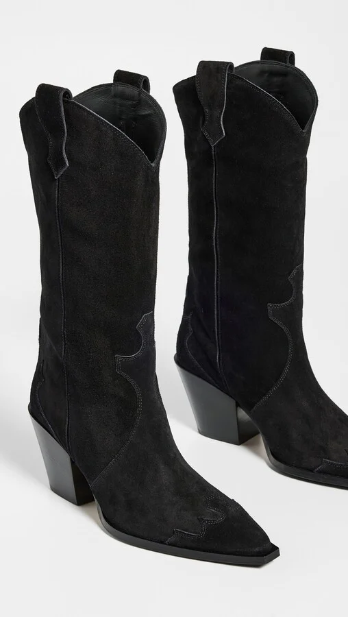 AEYDE Ariel Cow Suede Leather Black Boots - Image 4