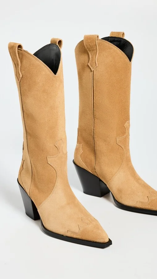 AEYDE Ariel Cow Suede Leather Caramel Boots - Image 3