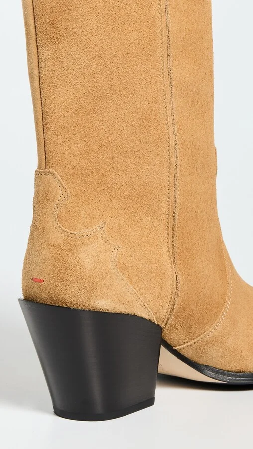 AEYDE Ariel Cow Suede Leather Caramel Boots - Image 4