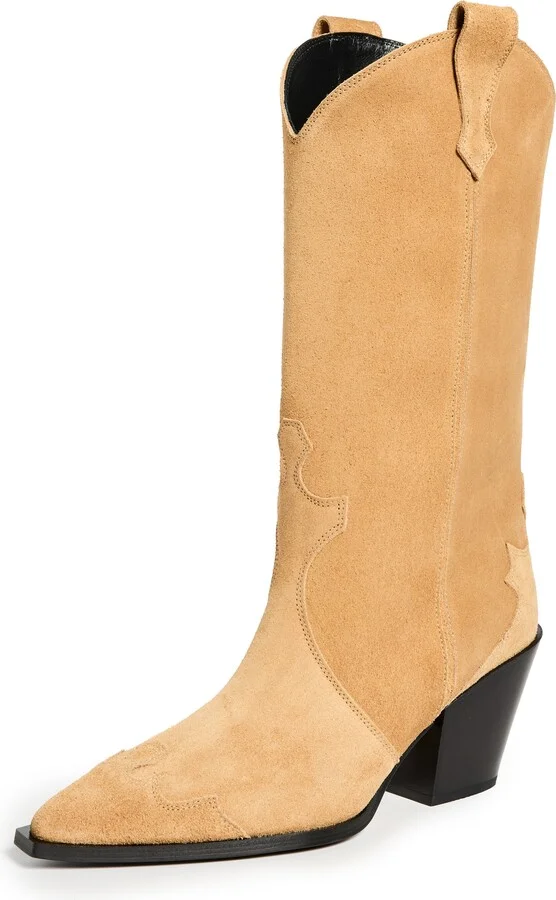 AEYDE Ariel Cow Suede Leather Caramel Boots