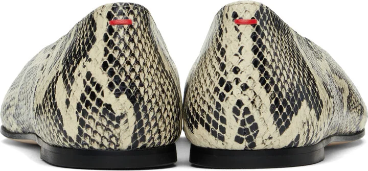 Aeyde Beige & Black Moa Leather Ballerina Flats - Image 2