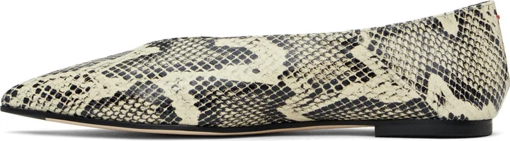 Aeyde Beige & Black Moa Leather Ballerina Flats - Image 3
