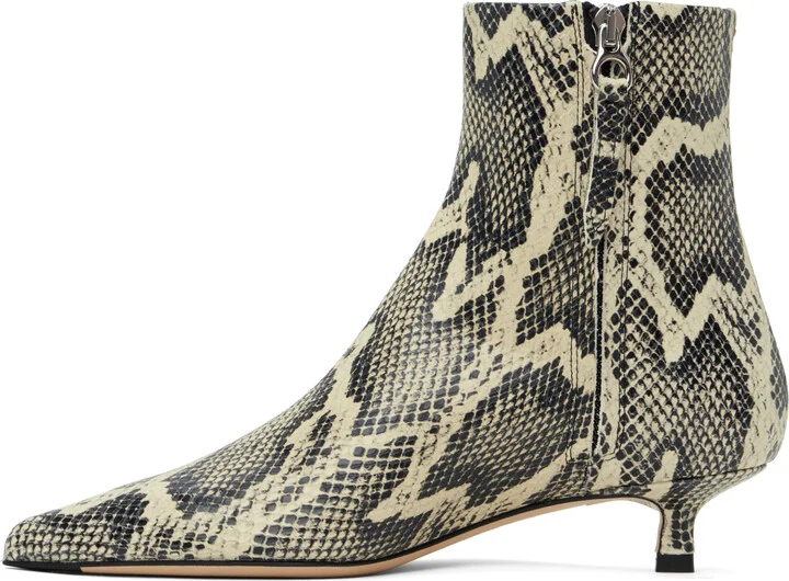 Aeyde Beige & Black Sofie Leather Ankle Boots - Image 3