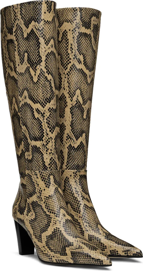 Aeyde Beige Cecilia Tall Boots - Image 4