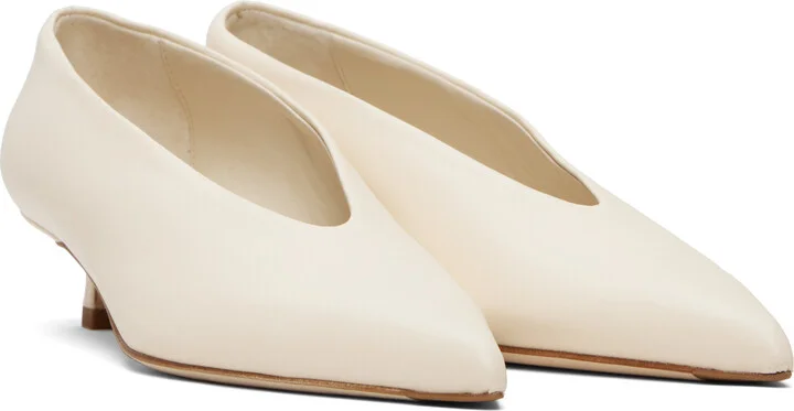 Aeyde Beige Clara Pointed-Toe Heels - Image 4