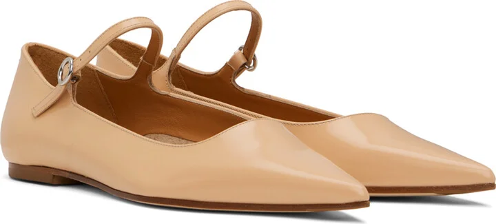 Aeyde Beige Cleo Ballerina Flats - Image 4