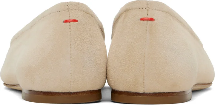 Aeyde Beige Delfina Suede Ballerina Flats - Image 2