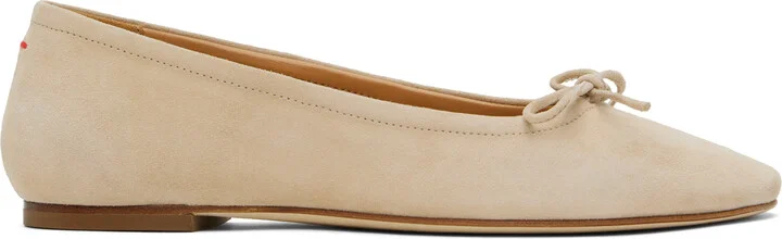 Aeyde Beige Delfina Suede Ballerina Flats