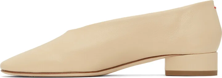 Aeyde Beige Delia Leather Ballerina Flats - Image 3