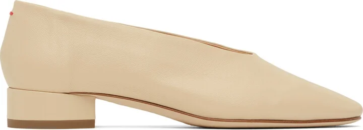 Aeyde Beige Delia Leather Ballerina Flats
