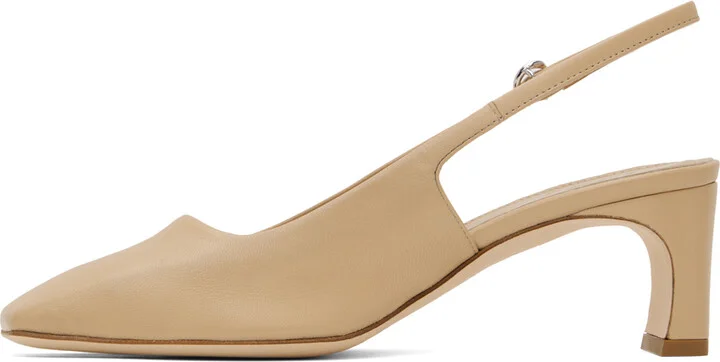 Aeyde Beige Eliza Slingback Heels - Image 3