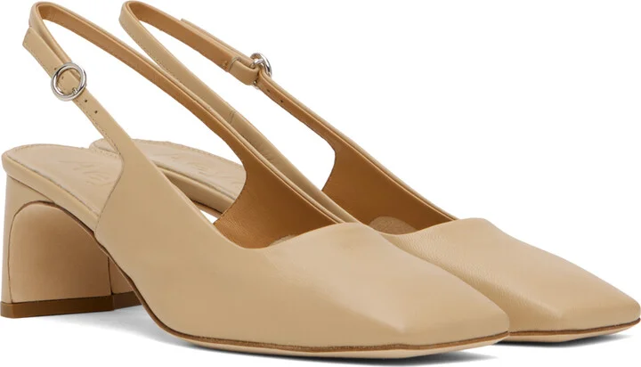 Aeyde Beige Eliza Slingback Heels - Image 4