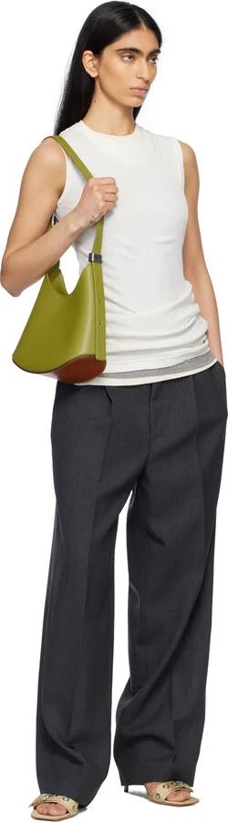 Aeyde Beige Ilvy Eyelet Grosgrain Mules - Image 5