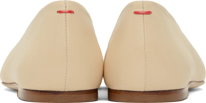 Aeyde Beige Kirsten Leather Ballerina Flats - Image 2