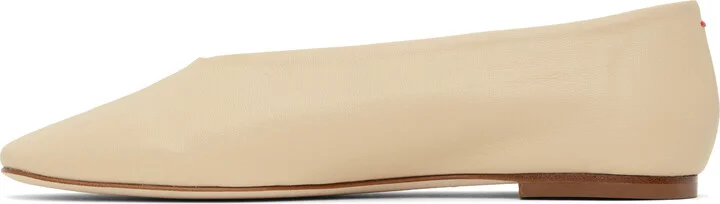 Aeyde Beige Kirsten Leather Ballerina Flats - Image 3