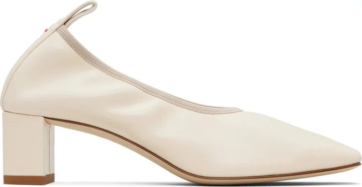 Aeyde Beige Narissa Ruched Heels