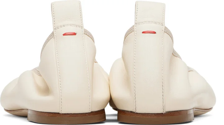 Aeyde Beige Nomi Ruched Ballerina Flats - Image 2