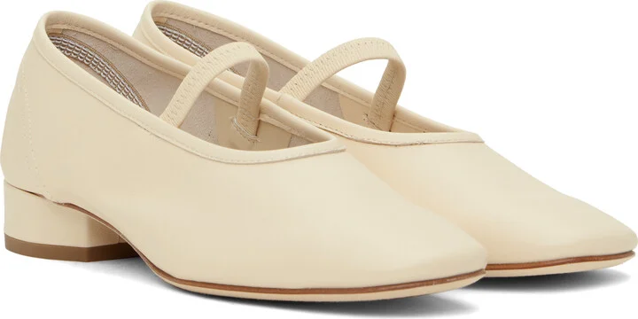 Aeyde Beige Pippa Leather Ballerina Flats - Image 4