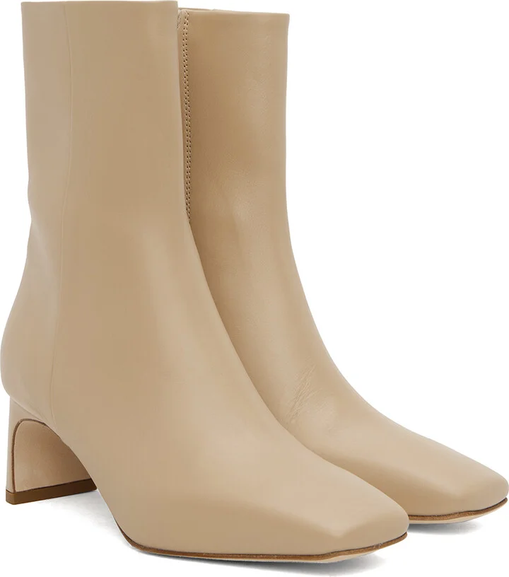 Aeyde Beige Tabitha Ankle Boots - Image 4