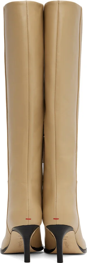 Aeyde Beige Tula Leather Tall boots - Image 2