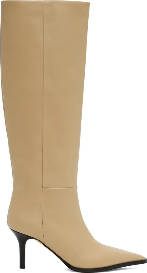 Aeyde Beige Tula Leather Tall boots