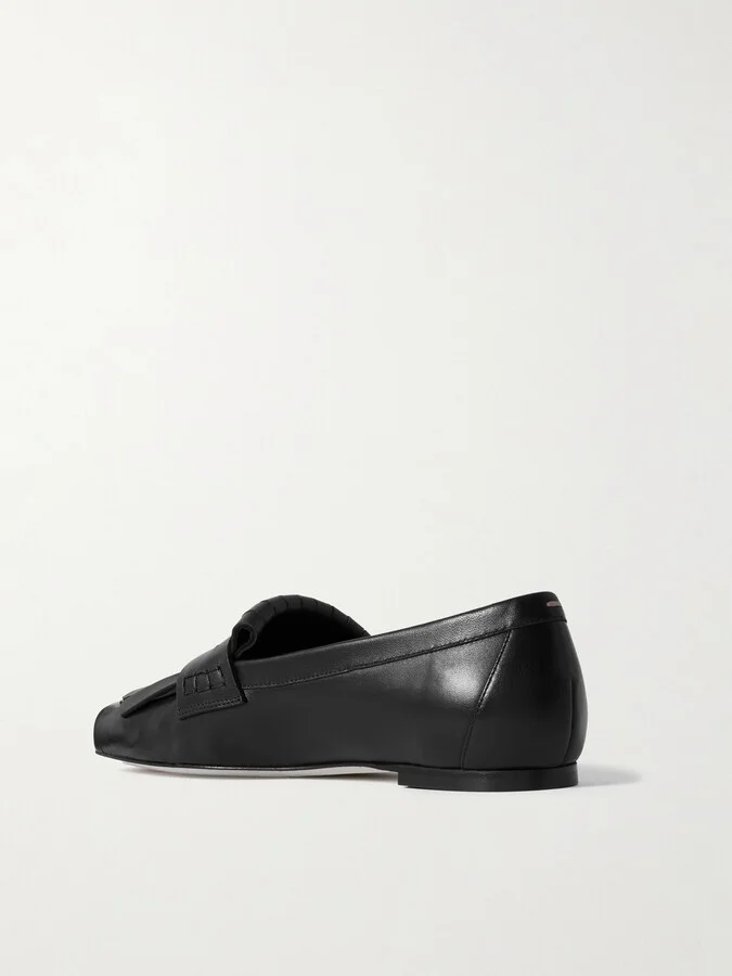 Aeyde - Belen Fringed Leather Loafers - Black - Image 3