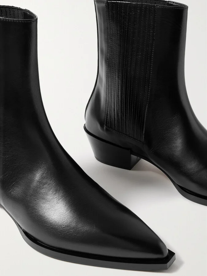 Aeyde - Belinda Leather Ankle Boots - Black - Image 4