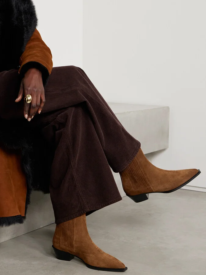 Aeyde - Belinda Suede Ankle Boots - Brown - Image 2