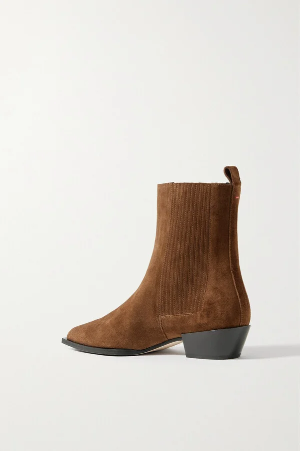 Aeyde - Belinda Suede Ankle Boots - Brown - Image 3