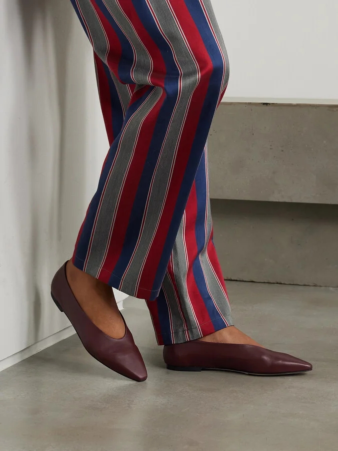 Aeyde - Betty Leather Ballet Flats - Burgundy - Image 2