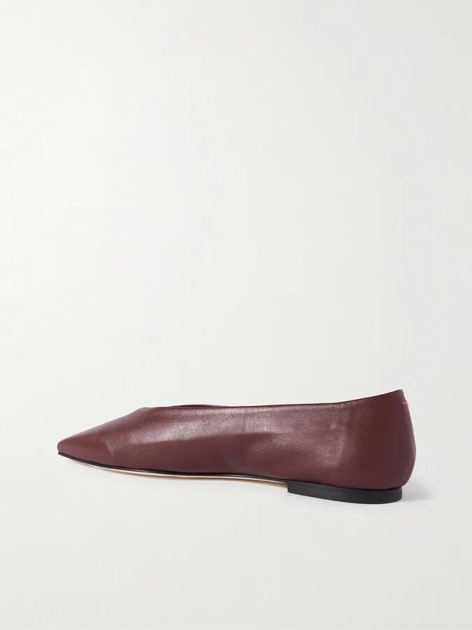 Aeyde - Betty Leather Ballet Flats - Burgundy - Image 3