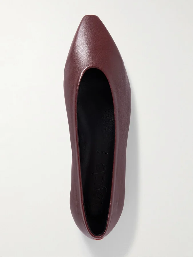 Aeyde - Betty Leather Ballet Flats - Burgundy - Image 5