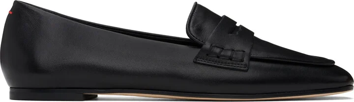 Aeyde Black Alfie Leather Loafers