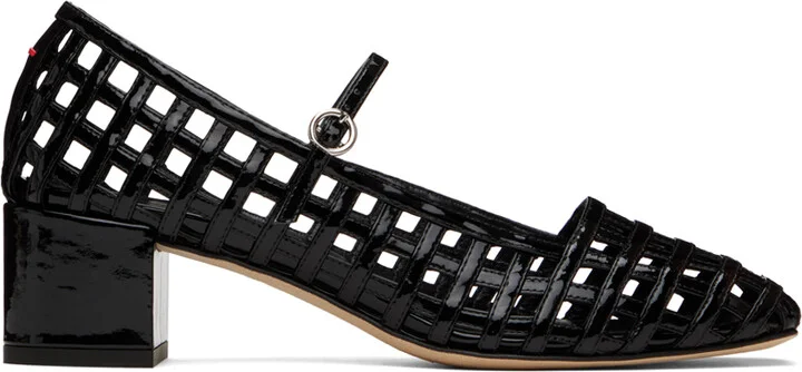 Aeyde Black Aline Caged Mary-Jane Heels