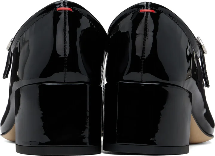 Aeyde Black Aline Leather Mary-Jane Heels - Image 2