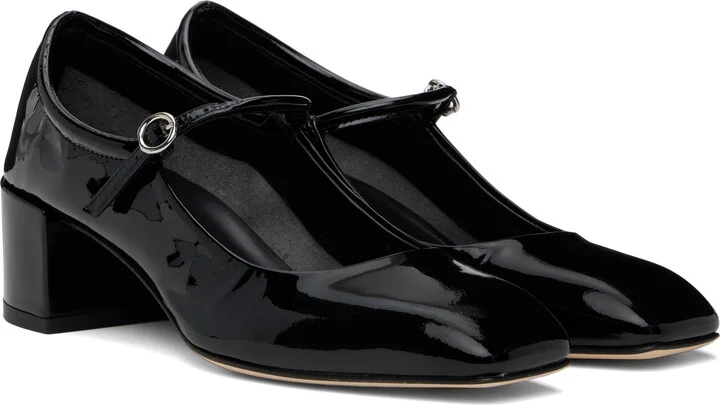 Aeyde Black Aline Leather Mary-Jane Heels - Image 4