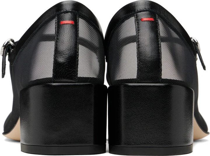 Aeyde Black Aline Mesh Mary-Jane Heels - Image 2