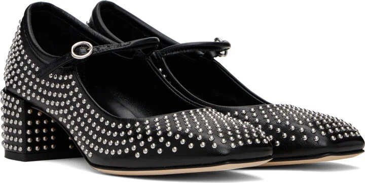 Aeyde Black Aline Mini Studs Mary-Jane Heels - Image 4