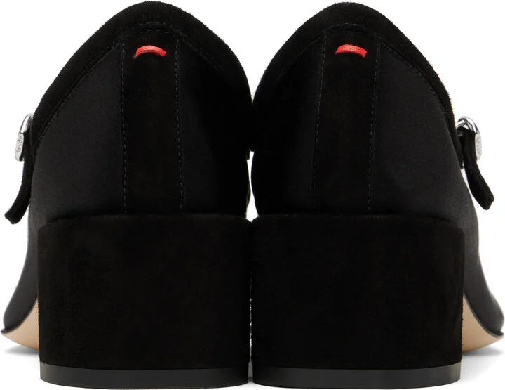 Aeyde Black Aline Satin & Kid Suede Mary-Jane Heels - Image 2