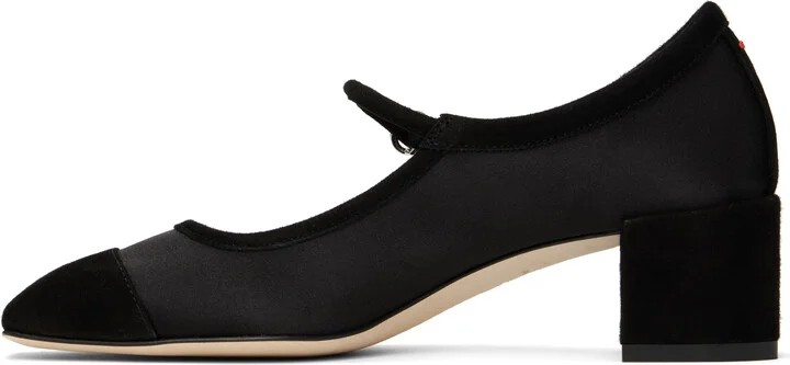 Aeyde Black Aline Satin & Kid Suede Mary-Jane Heels - Image 3