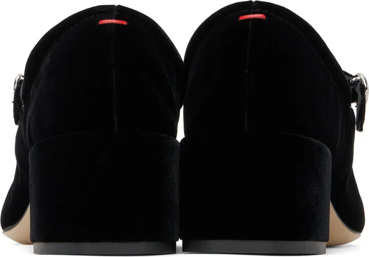 Aeyde Black Aline Velvet Mary-Jane Heels - Image 2