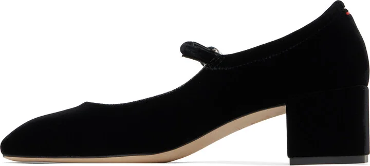 Aeyde Black Aline Velvet Mary-Jane Heels - Image 3