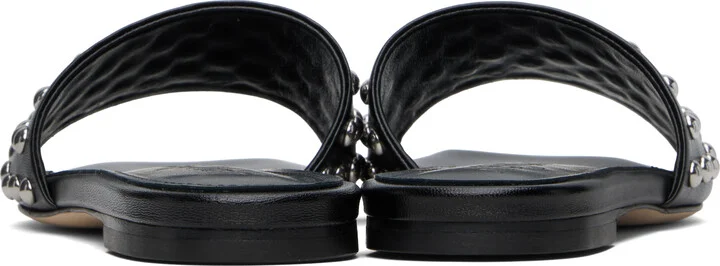 Aeyde Black Anna Studded Leather Sandals - Image 2