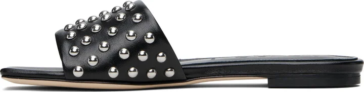 Aeyde Black Anna Studded Leather Sandals - Image 3